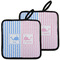 Striped w/ Whales Pot Holders - Set of 2 MAIN
