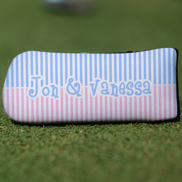 Custom Striped w/ Whales Blade Putter Cover (Personalized)