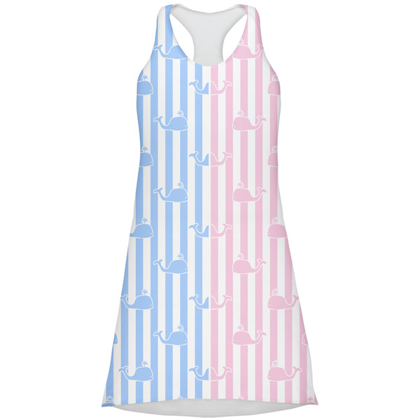 Custom Striped w/ Whales Racerback Dress - Medium
