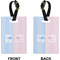 Striped w/ Whales Rectangle Luggage Tag (Front + Back)