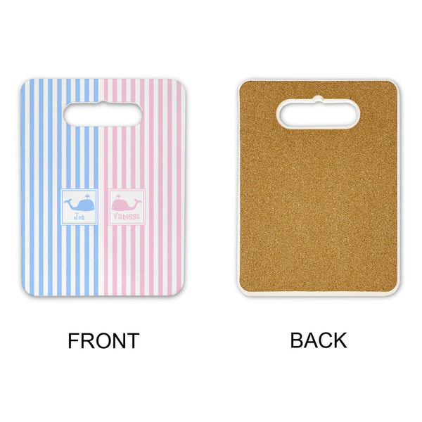 Striped w/ Whales Rectangle Trivet with Handle - APPROVAL