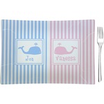 Striped w/ Whales Glass Rectangular Appetizer / Dessert Plate (Personalized)