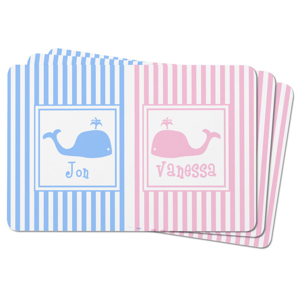Striped w/ Whales Rectangular Fridge Magnet - THREE