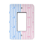 Striped w/ Whales Rocker Style Light Switch Cover - Single Switch