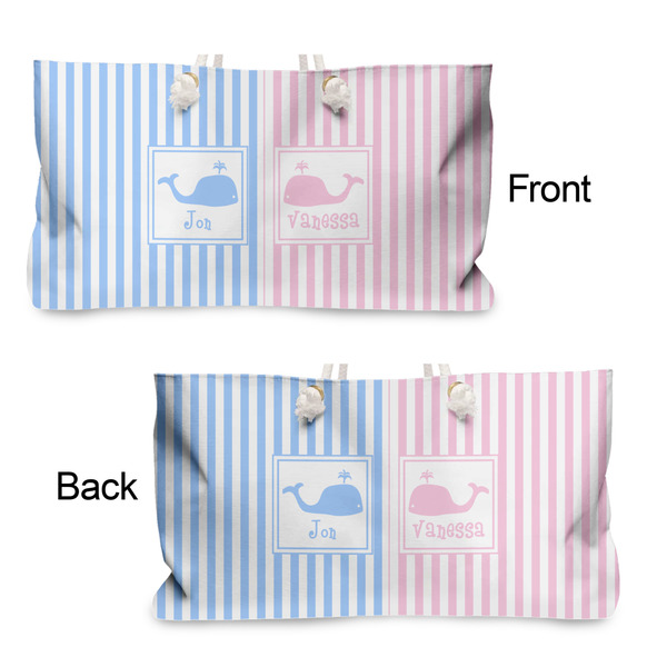 Striped w/ Whales Large Rope Tote - From & Back View