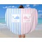 Striped w/ Whales Round Beach Towel - In Use