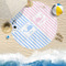 Striped w/ Whales Round Beach Towel Lifestyle