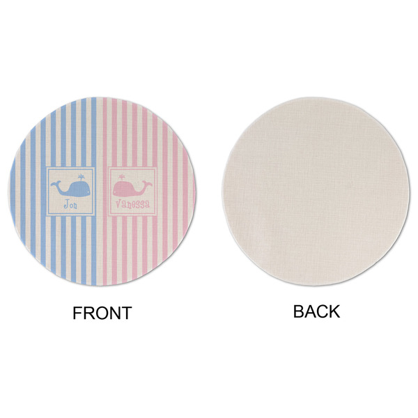 Striped w/ Whales Round Linen Placemats - APPROVAL (single sided)