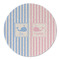 Striped w/ Whales Round Linen Placemat (Personalized)