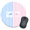 Striped w/ Whales Round Mouse Pad