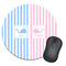 Striped w/ Whales Round Mouse Pad (Personalized)
