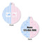 Striped w/ Whales Round Pet Tag - Front & Back