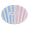 Striped w/ Whales Round Stone Trivet - Angle View