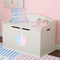 Striped w/ Whales Round Wall Decal on Toy Chest