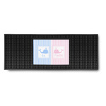 Striped w/ Whales Rubber Bar Mat (Personalized)