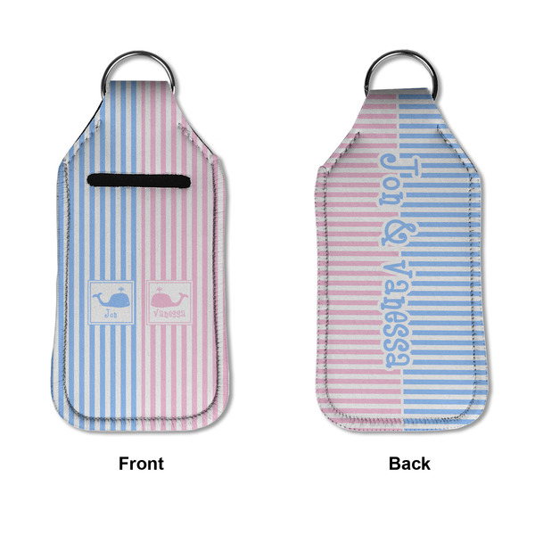 Striped w/ Whales Sanitizer Holder Keychain - Large APPROVAL (Flat)