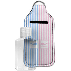 Striped w/ Whales Hand Sanitizer & Keychain Holder - Large (Personalized)