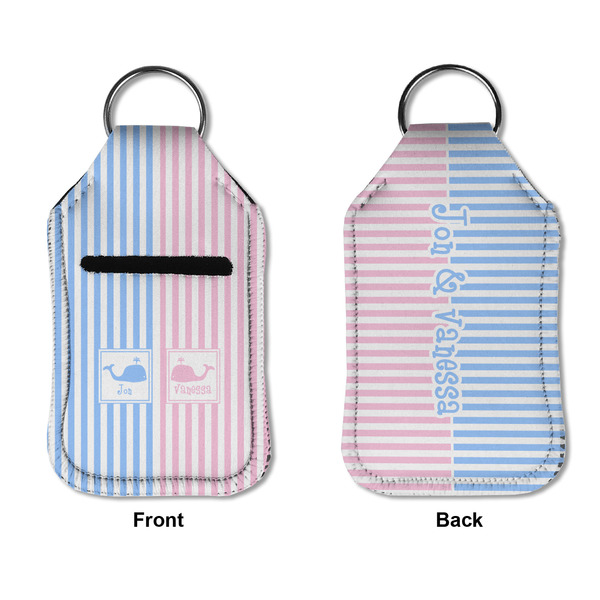 Striped w/ Whales Sanitizer Holder Keychain - Small APPROVAL (Flat)