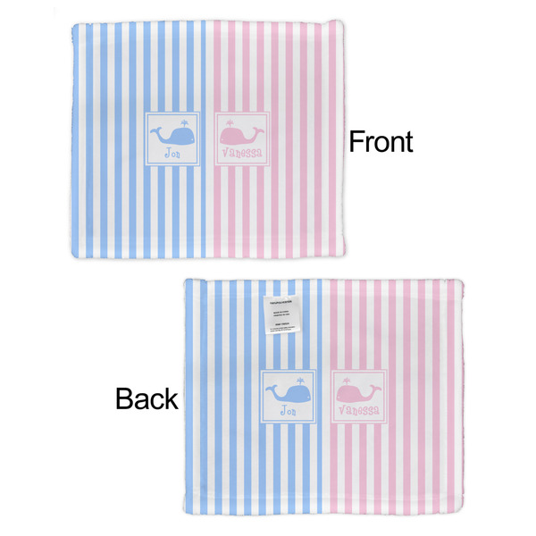 Striped w/ Whales Security Blanket - Front & Back View