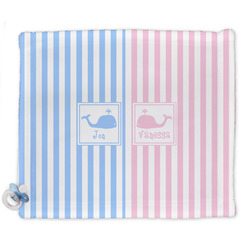 Striped w/ Whales Security Blankets - Double Sided (Personalized)