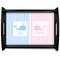 Striped w/ Whales Black Wooden Tray - Large (Personalized)