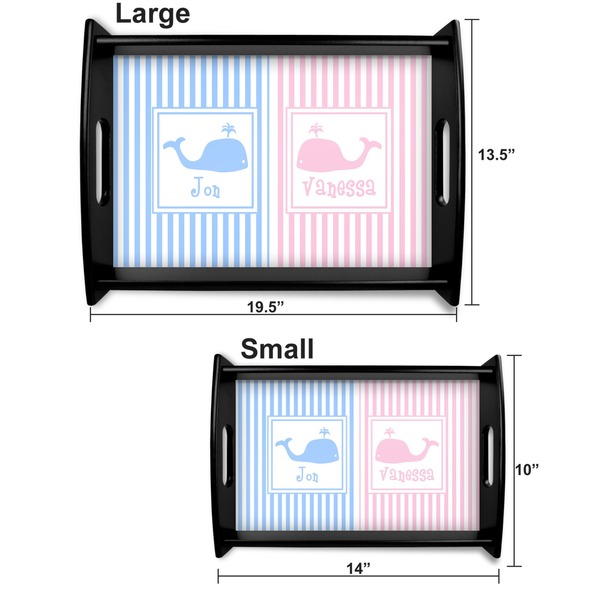 Striped w/ Whales Serving Tray Black Sizes
