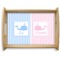 Striped w/ Whales Natural Wooden Tray - Large (Personalized)