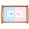 Striped w/ Whales Natural Wooden Tray - Small (Personalized)