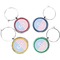 Striped w/ Whales Wine Charms (Set of 4) (Personalized)