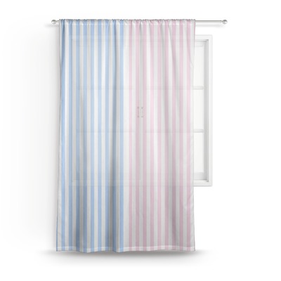 Striped w/ Whales Sheer Curtains (Personalized)