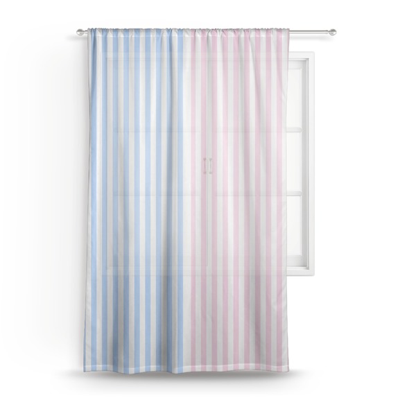 Custom Striped w/ Whales Sheer Curtain