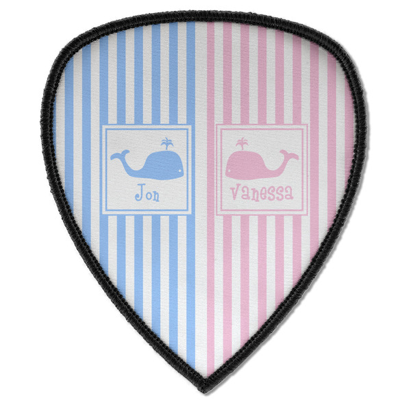 Custom Striped w/ Whales Iron on Shield Patch A w/ Multiple Names
