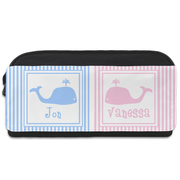 Custom Striped w/ Whales Shoe Bag (Personalized)