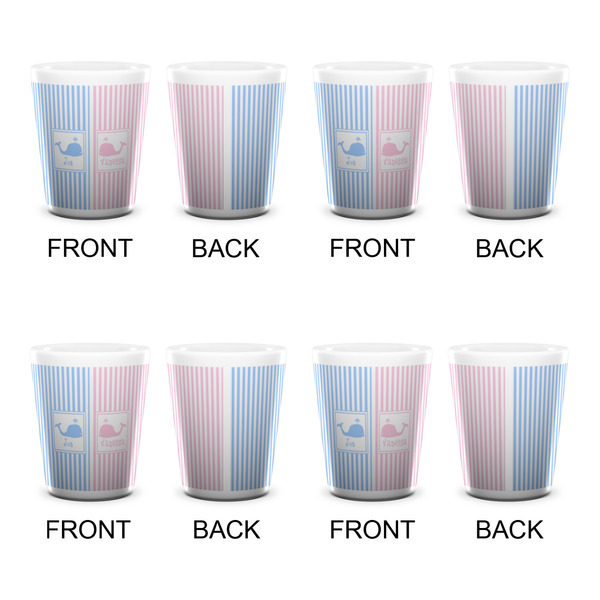Striped w/ Whales Shot Glass - White - Set of 4 - APPROVAL