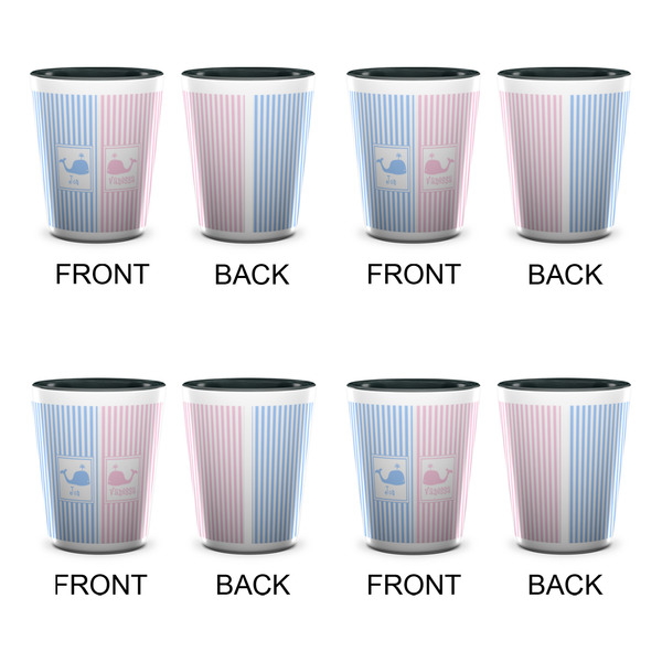 Striped w/ Whales Shot Glassess - Two Tone - Set of 4 - APPROVAL