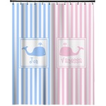Striped w/ Whales Extra Long Shower Curtain - 70"x84" (Personalized)