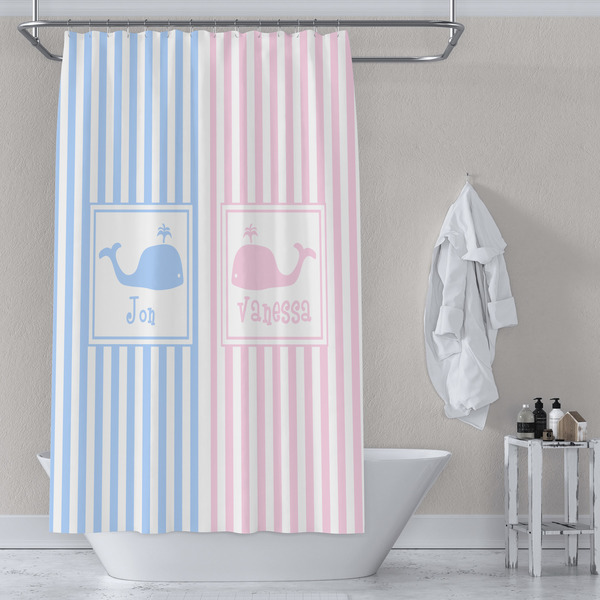 Striped w/ Whales Shower Curtain Lifestyle