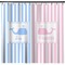 Striped w/ Whales Shower Curtain - Custom Size (Personalized)