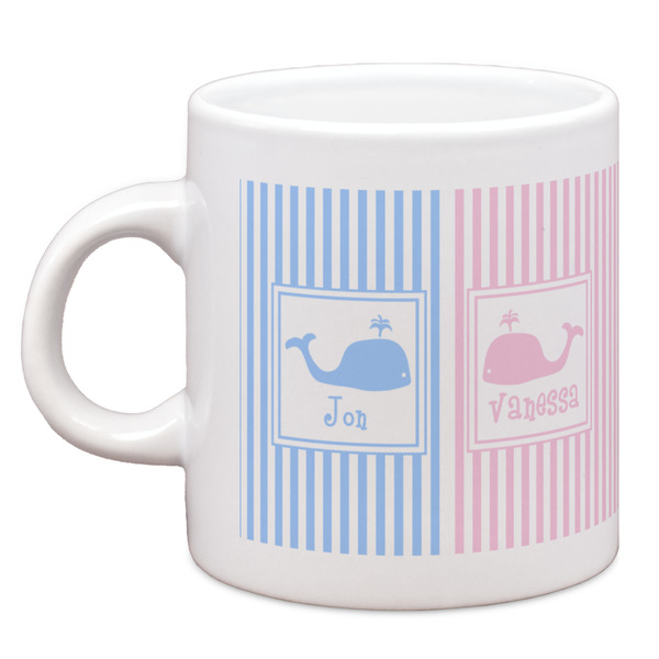 Custom Striped w/ Whales Espresso Cup (Personalized)