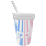 Striped w/ Whales Sippy Cup with Straw (Personalized)