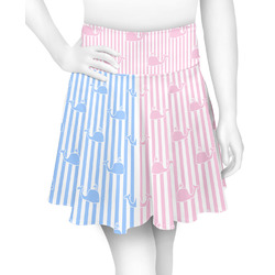 Striped w/ Whales Skater Skirt - 2X Large (Personalized)