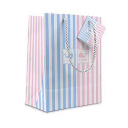 Striped w/ Whales Small Gift Bag (Personalized)