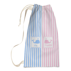 Striped w/ Whales Laundry Bags - Small (Personalized)
