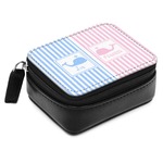 Striped w/ Whales Small Leatherette Travel Pill Case (Personalized)