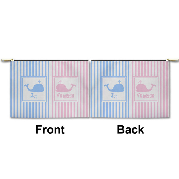 Striped w/ Whales Small Zipper Pouch Approval (Front and Back)