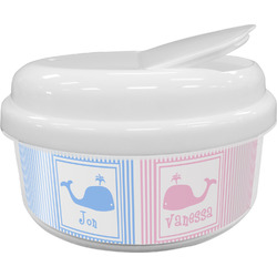 Striped w/ Whales Snack Container (Personalized)