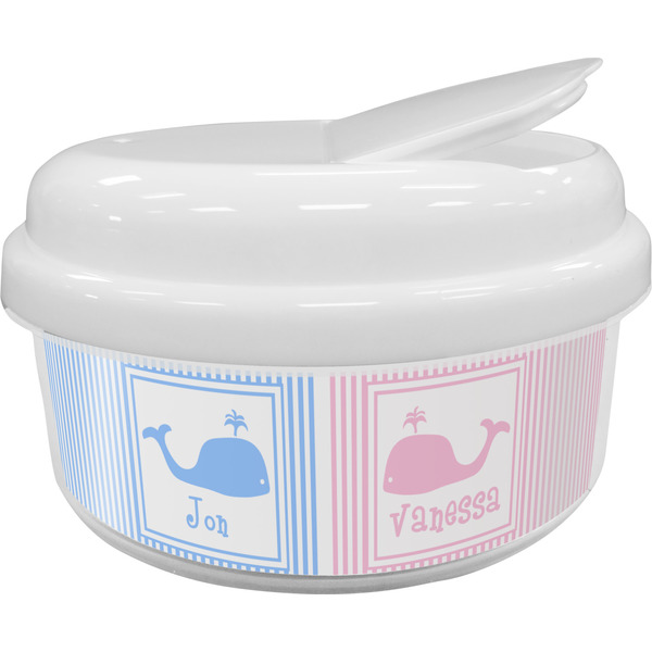 Custom Striped w/ Whales Snack Container (Personalized)