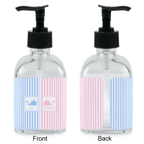 Striped w/ Whales Glass Soap/Lotion Dispenser - Approval