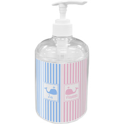 Striped w/ Whales Acrylic Soap & Lotion Bottle (Personalized)