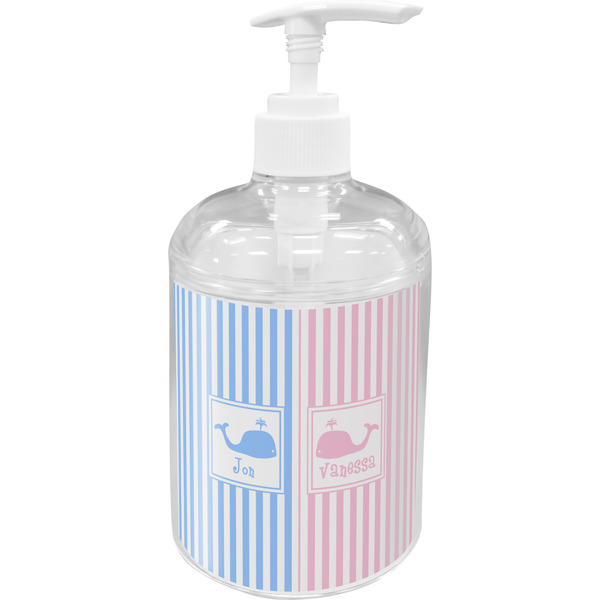 Striped w/ Whales Soap / Lotion Dispenser (Personalized)